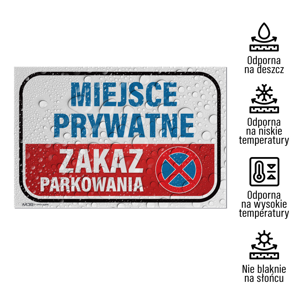 Tabliczka Zakaz parkowania - Miejsce prywatne - obrazek 5