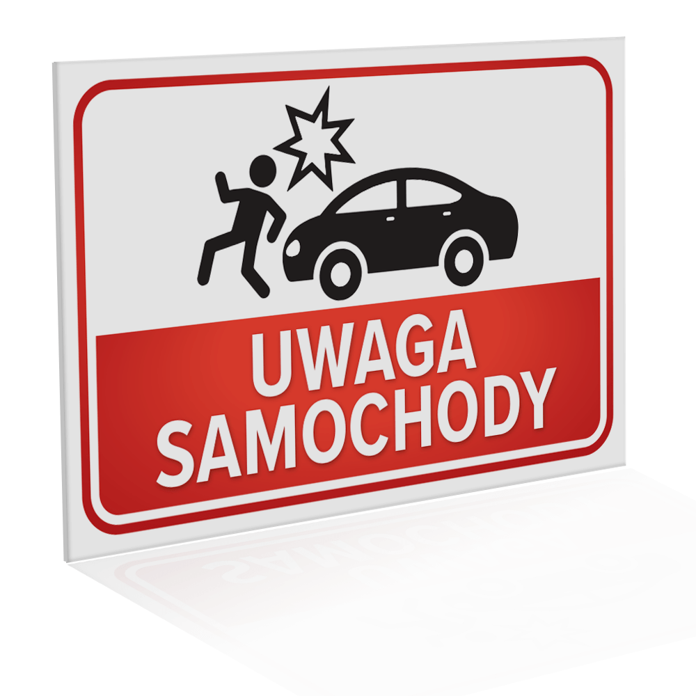 TABLICZKA UWAGA samochód samochody |21x30 cm|