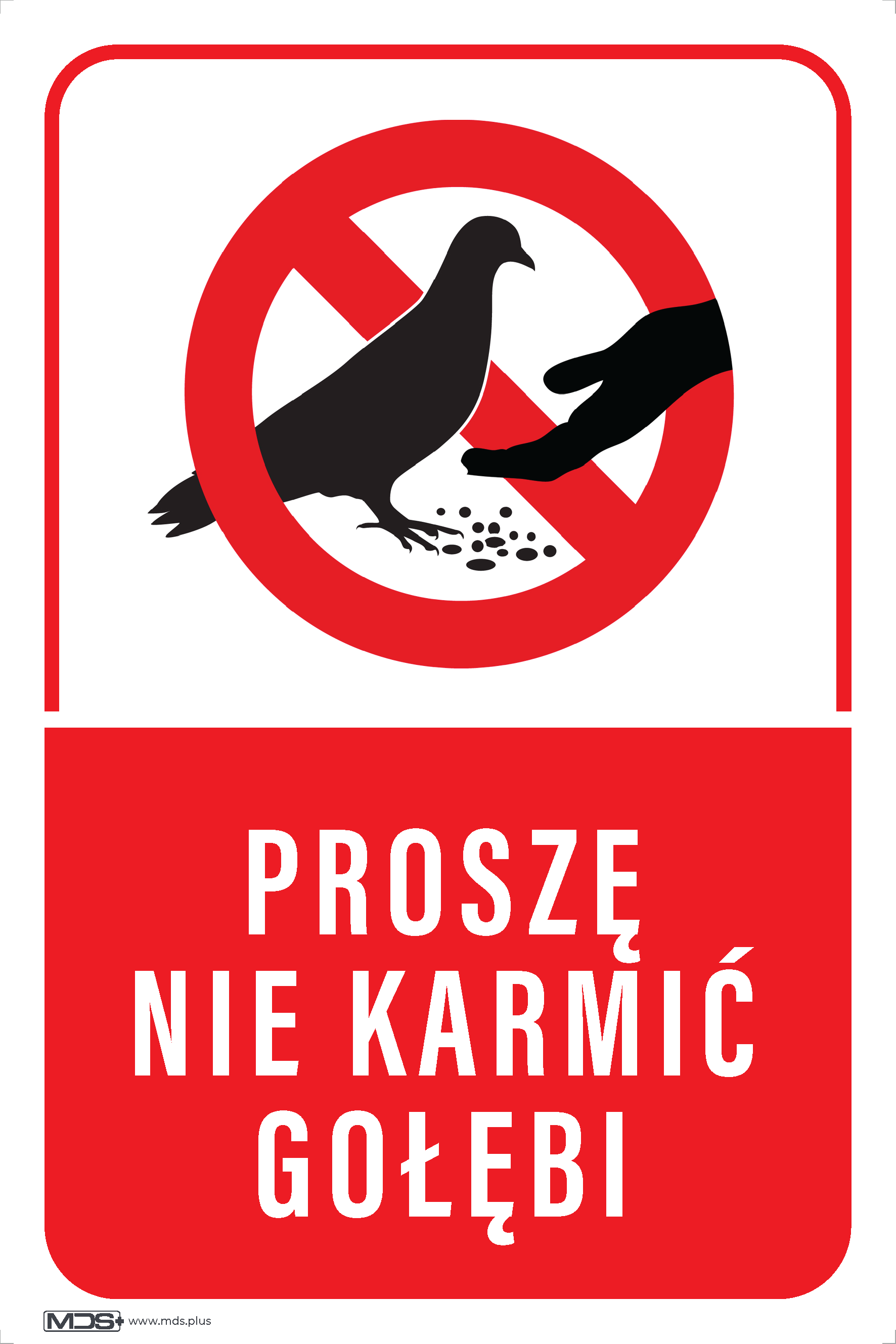 Tabliczka proszę nie karmić gołębi / słupek - obrazek 3